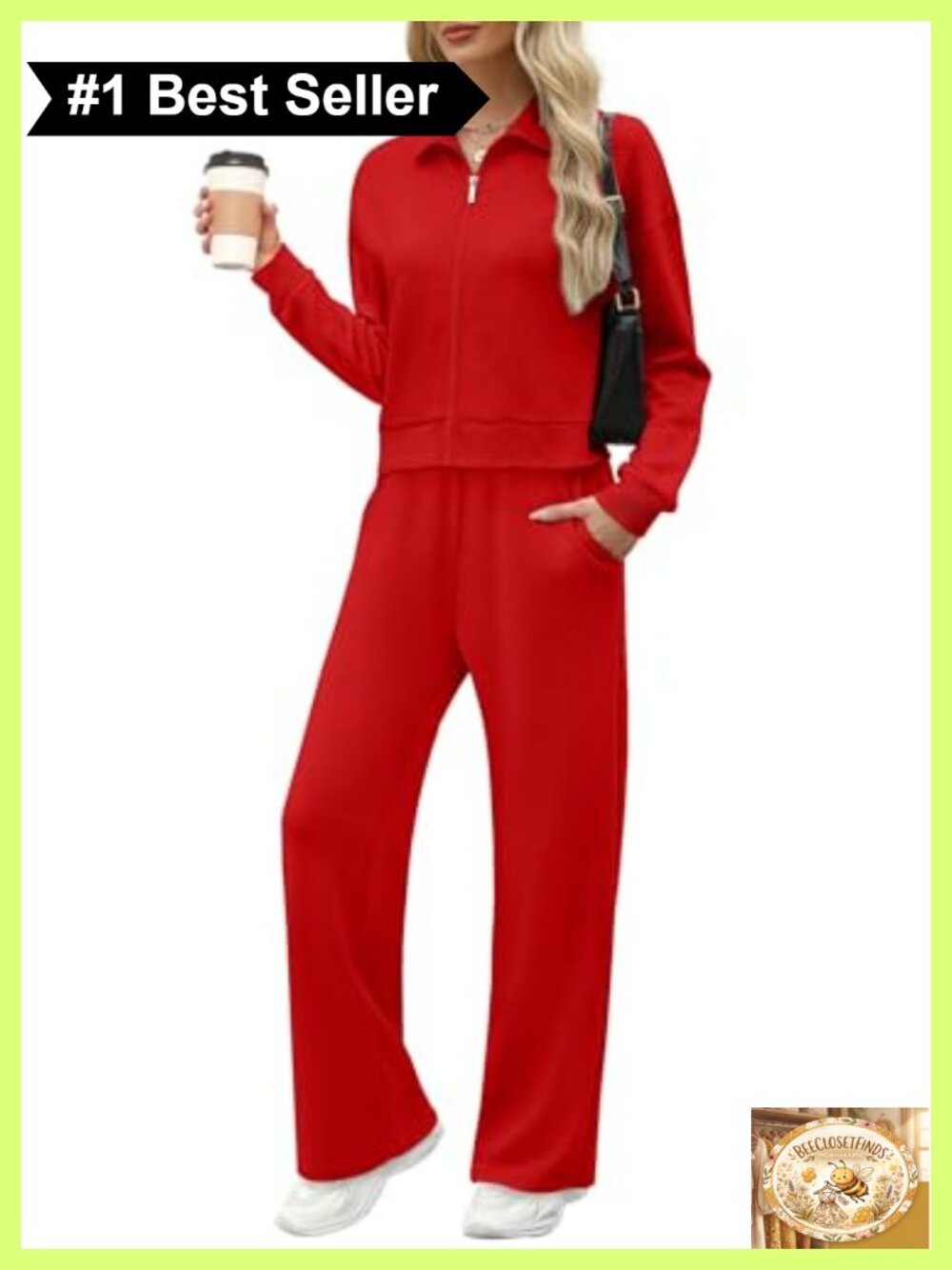 XIEERDUO Women's 2 Piece Sweatsuit Set Wide Leg Sweatpants Full Zip Lounge